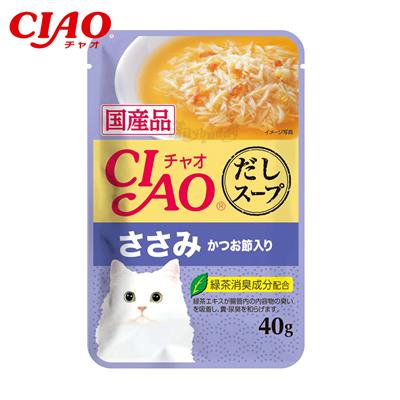 CIAO Soup Cat wet food, Chicken Fillet Topping Dried Bonito (40g)) (IC-217)